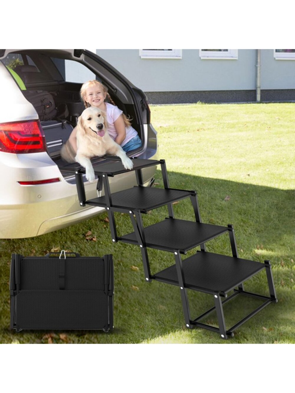 NIB PetRuna Extra Wide 4-Step Dog Ramp